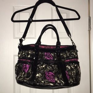 Pleather skulls and roses Purse